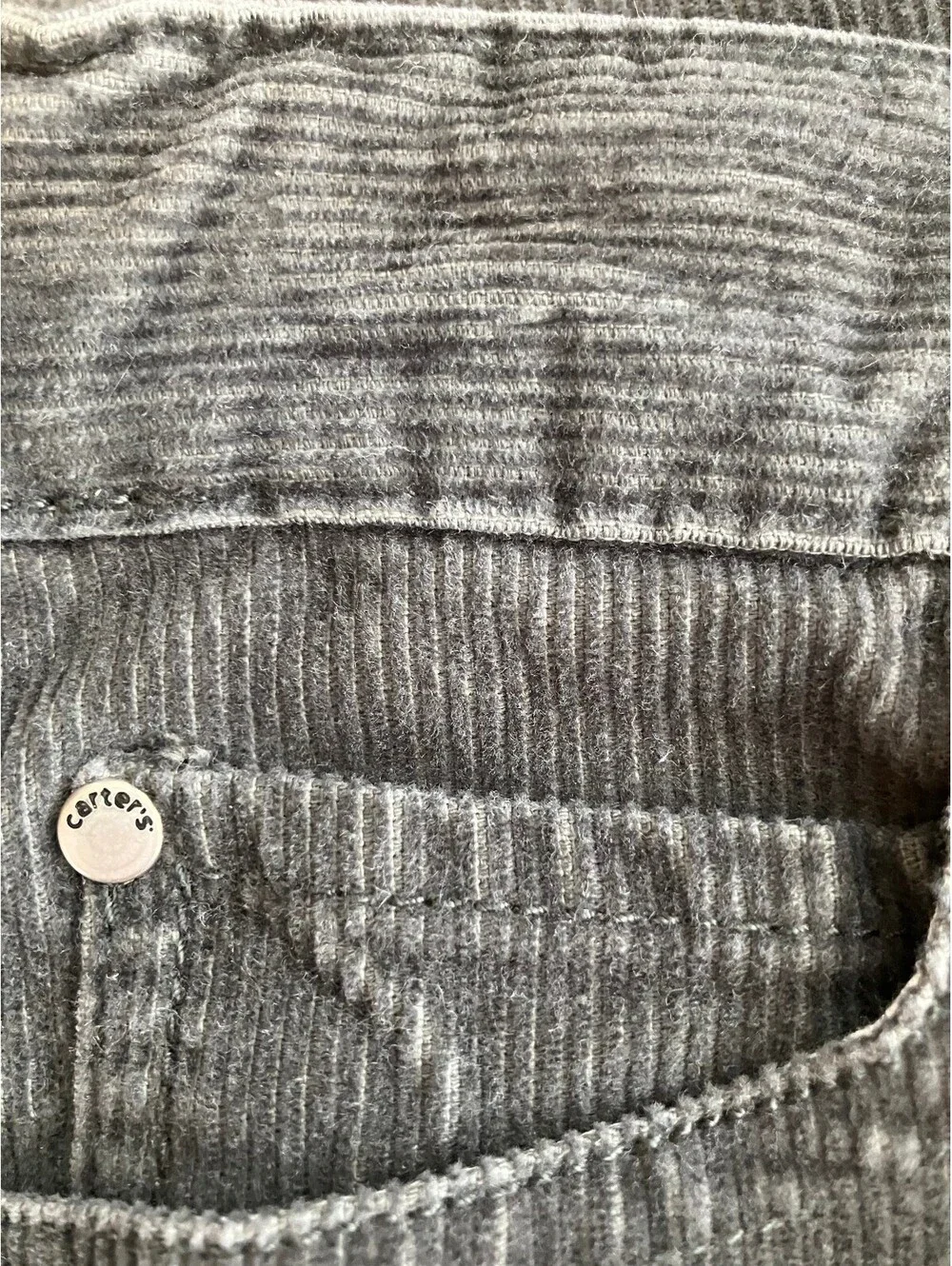 Carter's Toddler 4T Charcoal Grey Corduroy Trousers Cotton Adjustable Pants